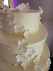 White on white wedding cake.  Buttercream.
Durham, NC